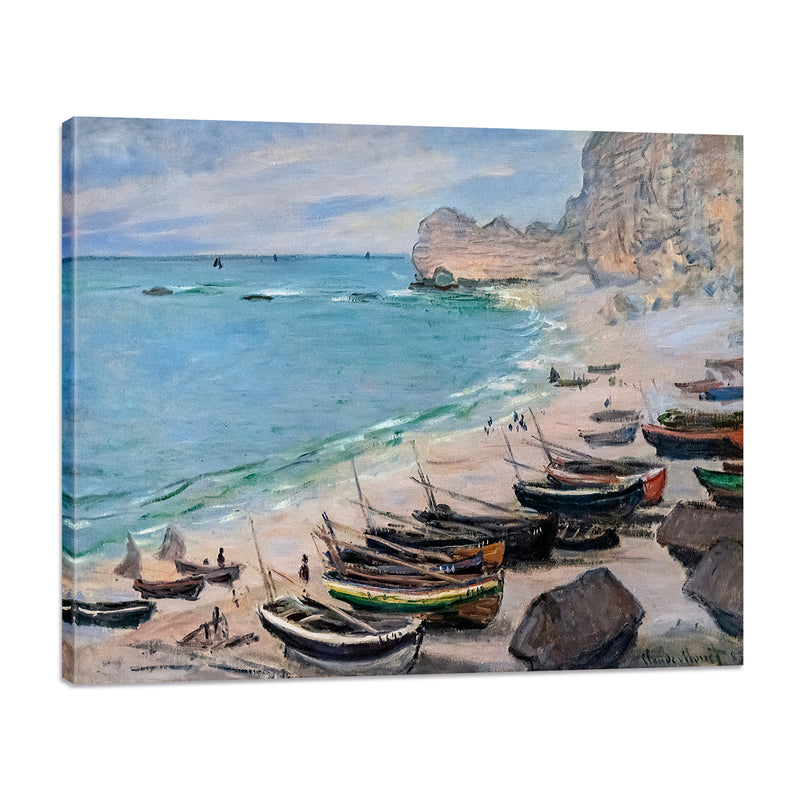 Barcos en la playa de Etretat - Monet