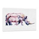 Rinoceronte Padre e Hijo en Acuarela