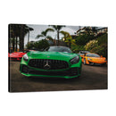 Mercedes verde, Lamborghini rojo, McLaren naranja